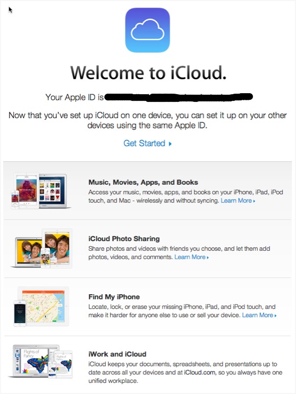 Correo electrónico de adoctrinamiento de Apple iCloud