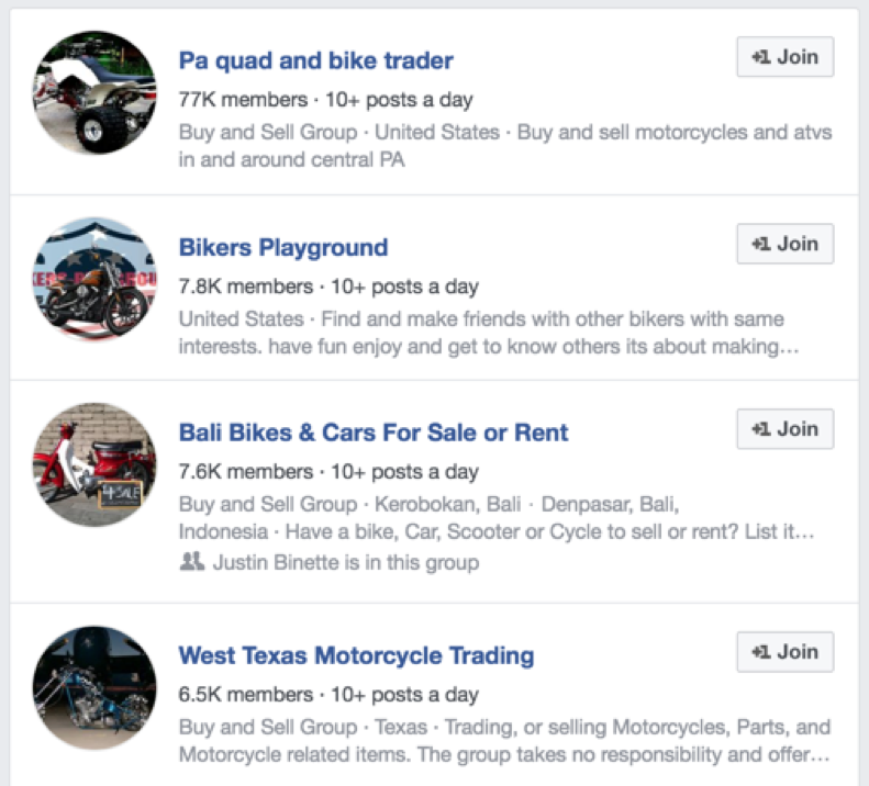 grupos de motociclistas en facebook